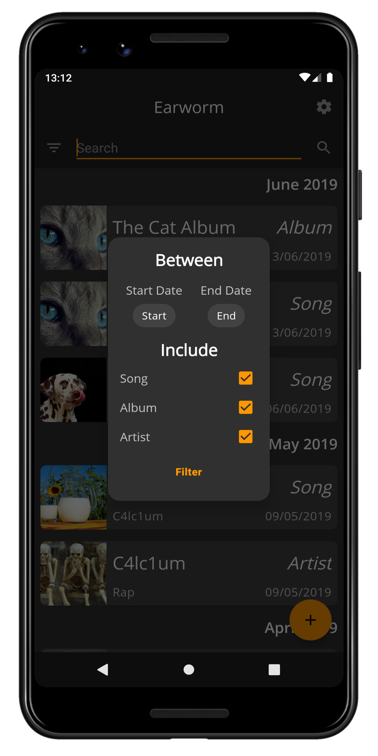 Filter entries